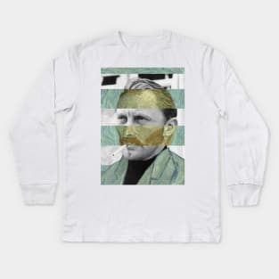 Self Portrait by Vincent Van Gogh and Kirk Douglas Kids Long Sleeve T-Shirt